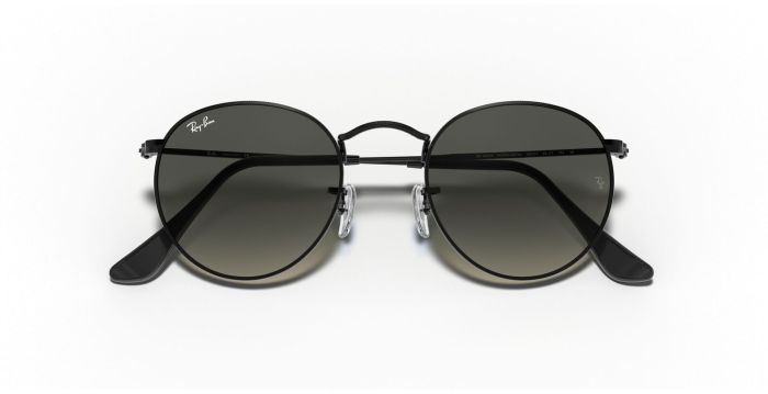 round flat grey gradient lenses sunglasses