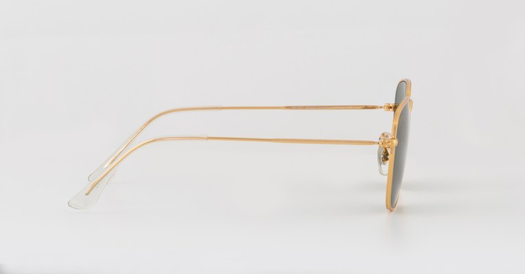 ray ban frank vintage frame square sunglasses (gold/green)