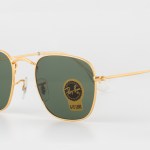 ray ban frank vintage frame square sunglasses (gold/green)