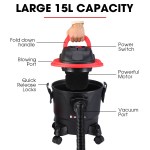 baumr ag 15l 1200w wet and dry vacuum cleaner, with blower, for car, workshop, carpet
