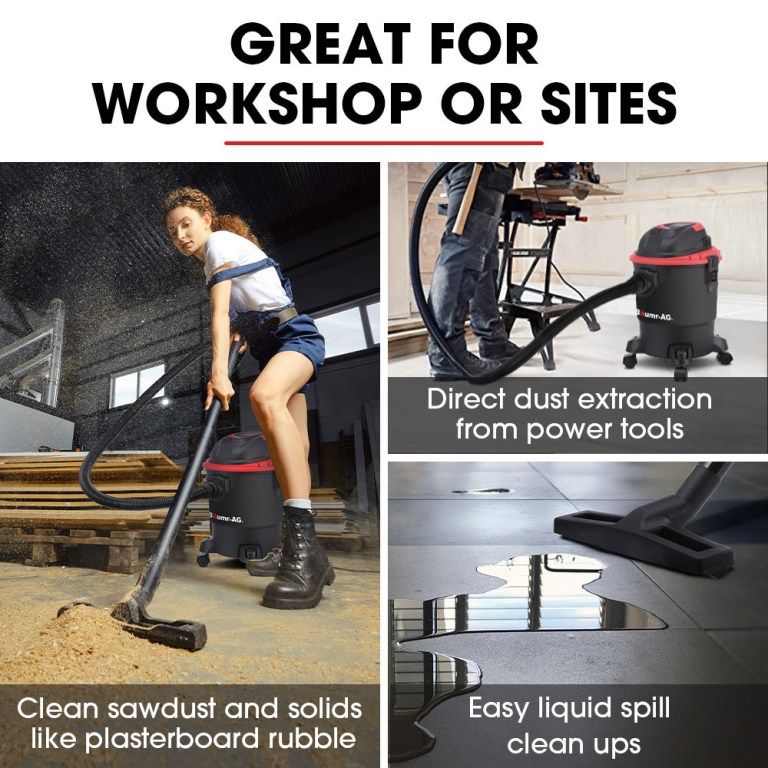 baumr ag 20l 1200w wet and dry vacuum cleaner, with blower, for car, workshop, carpet