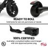 alpha edge electric scooter, kids & teens, adjustable handlebars, 3 speed modes, dual foot e brake, bluetooth music, led, black alpha edge electric scooter, kids & teens, adjustable handlebars, 3 speed modes, dual foot e brake, bluetooth music, led, black