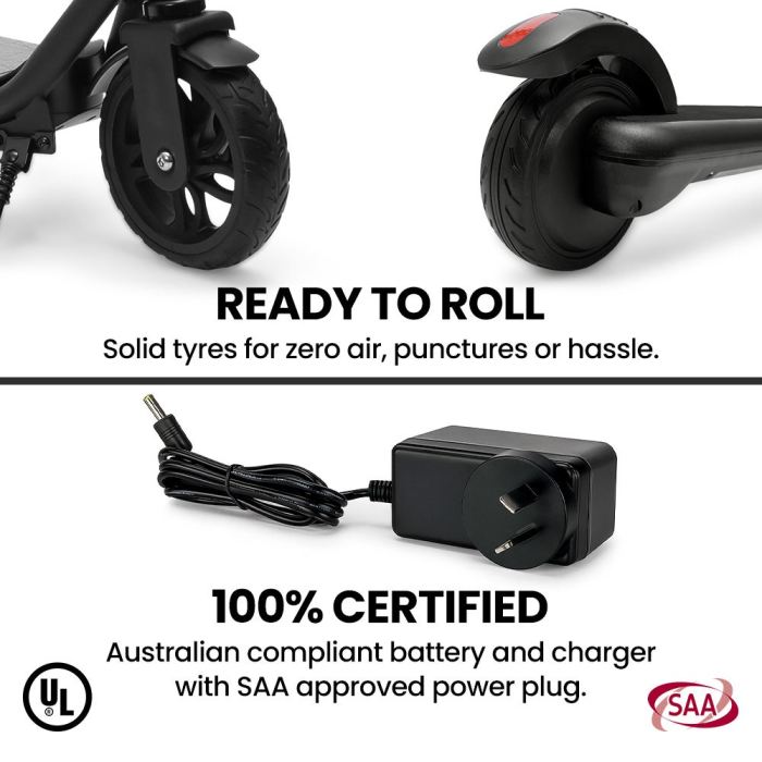 alpha edge electric scooter, kids & teens, adjustable handlebars, 3 speed modes, dual foot e brake, bluetooth music, led, black alpha edge electric scooter, kids & teens, adjustable handlebars, 3 speed modes, dual foot e brake, bluetooth music, led, black