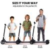 alpha edge electric scooter, kids & teens, adjustable handlebars, 3 speed modes, dual foot e brake, bluetooth music, led, black alpha edge electric scooter, kids & teens, adjustable handlebars, 3 speed modes, dual foot e brake, bluetooth music, led, black
