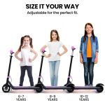 alpha edge electric scooter, kids aged 6 12, adjustable height, 3 speed modes, bluetooth, led, pink alpha edge electric scooter, kids aged 6 12, adjustable height, 3 speed modes, bluetooth, led, pink