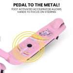 rovo kids whizkid electric scooter, ages 5 11, adjustable height, lithium battery, brushless motor, pink