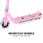 rovo kids whizkid electric scooter, ages 5 11, adjustable height, lithium battery, brushless motor, pink