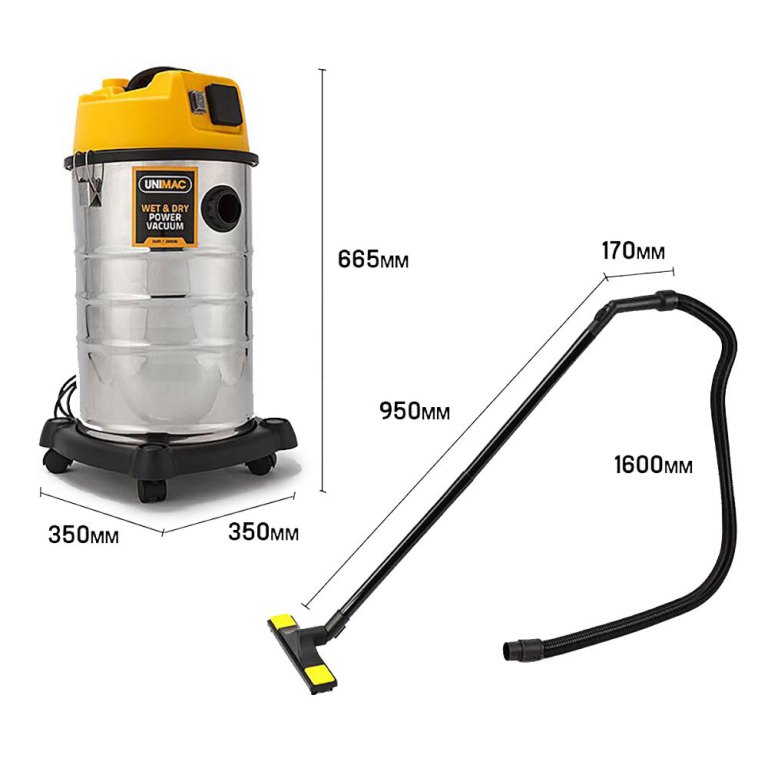 unimac 30l wet and dry vacuum cleaner blower bagless 2000w drywall vac