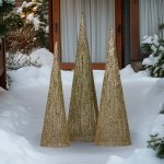christabelle 3pc christmas tree indoor outdoor display decoration led lights front yard lawn statue ornament