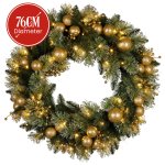 christabelle 76cm christmas wreath battery operated warm white lights xmas decor