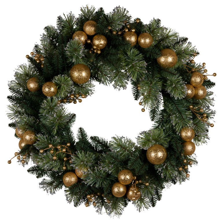 christabelle 76cm christmas wreath battery operated warm white lights xmas decor