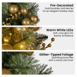 christabelle 76cm christmas wreath battery operated warm white lights xmas decor