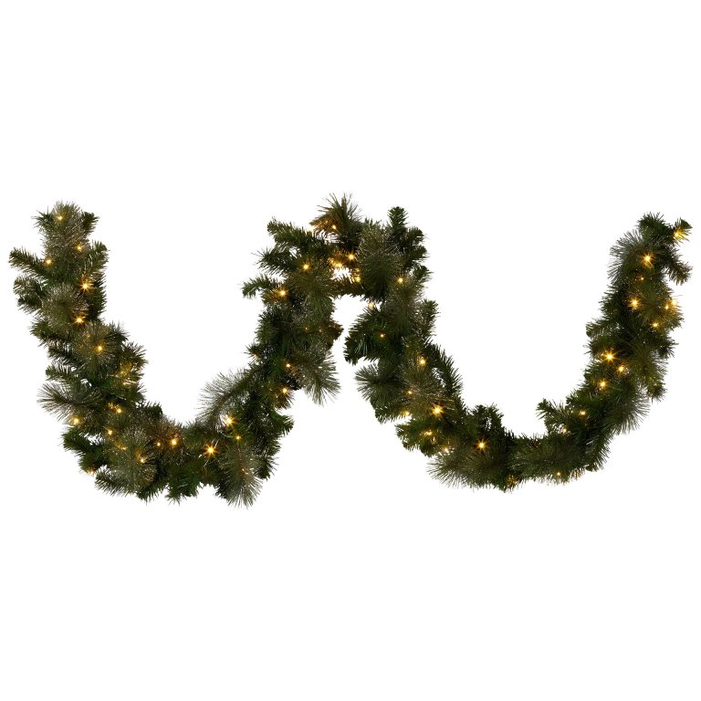 christabelle 274cm battery operated christmas garland glittery gold pine
