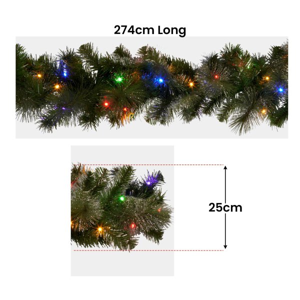 christabelle 274cm battery operated christmas garland glittery gold pine christabelle 274cm battery operated christmas garland glittery gold pine