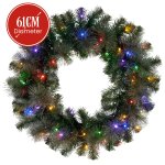 christabelle 61cm battery operated christmas wreath glittery gold pine