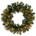 christabelle 61cm battery operated christmas wreath glittery gold pine