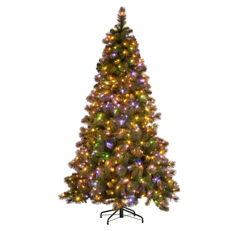 christabelle 9ft christmas tree glittery gold pine needles 850 led lights xmas