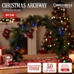 christabelle 60cm battery operated tabletop christmas archway glittery gold