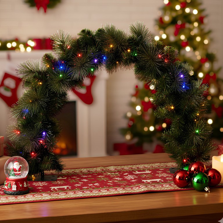 christabelle 60cm battery operated tabletop christmas archway glittery gold