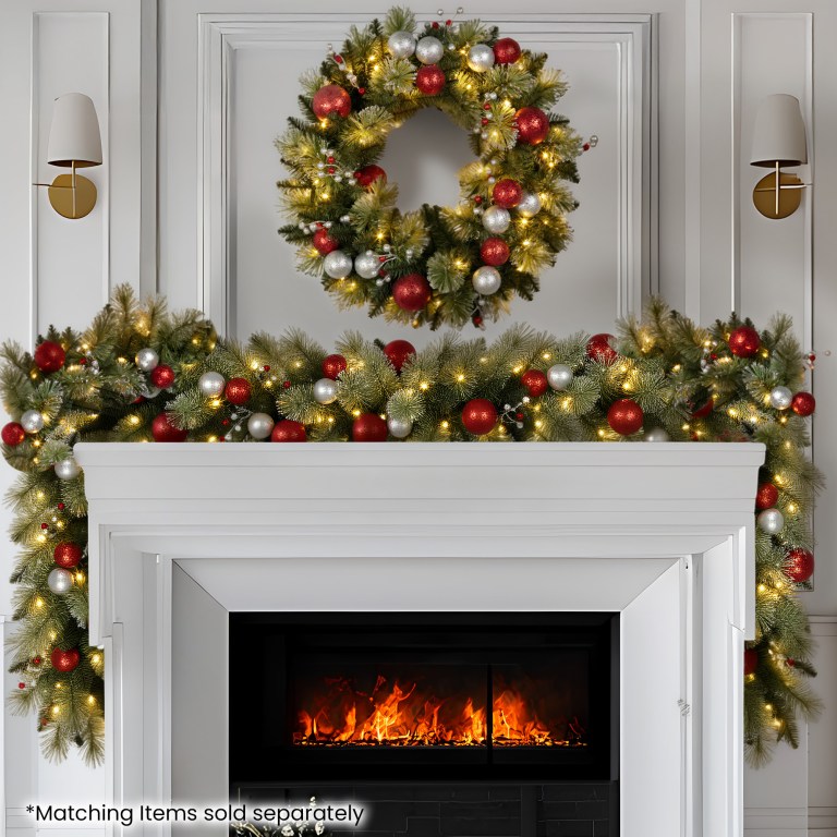 christabelle 61cm pre lit christmas wreath jingle bells battery operated baubles christabelle 61cm pre lit christmas wreath jingle bells battery operated baubles