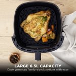 morphy richards 6.5l digital air fryer mraf72bk w/led touch control panel 8 preset cooking programs non stick drawer