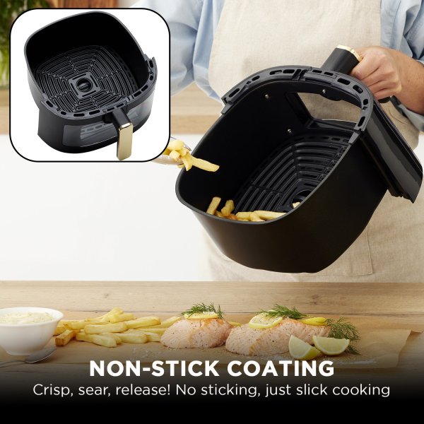morphy richards 6.5l digital air fryer mraf72bk w/led touch control panel 8 preset cooking programs non stick drawer