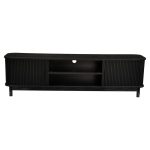 160cm ribbed black entertainment unit 160cm ribbed black entertainment unit