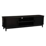 160cm ribbed black entertainment unit 160cm ribbed black entertainment unit