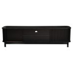 160cm ribbed black entertainment unit 160cm ribbed black entertainment unit