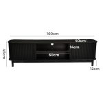 160cm ribbed black entertainment unit 160cm ribbed black entertainment unit