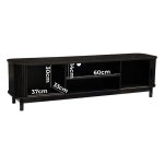 160cm ribbed black entertainment unit 160cm ribbed black entertainment unit