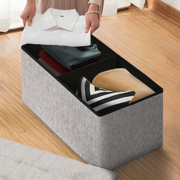 foldable storage ottoman flip lid side table toy blanket organiser seat kira grey foldable storage ottoman flip lid side table toy blanket organiser seat kira grey