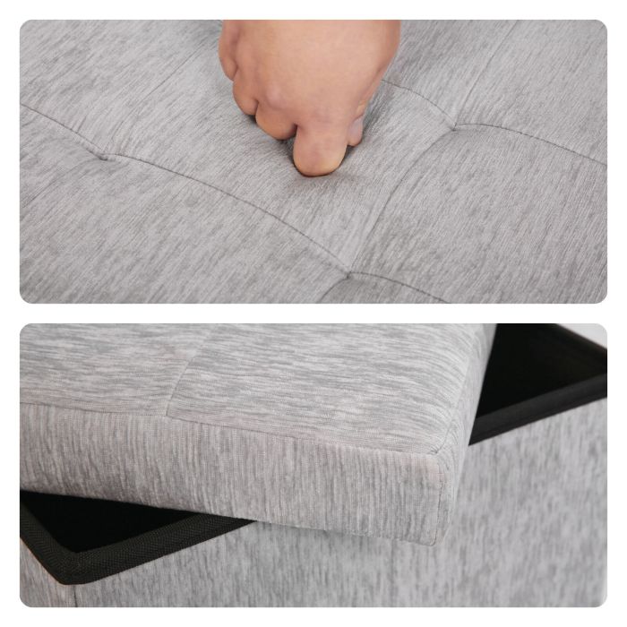 foldable storage ottoman flip lid side table toy blanket organiser seat kira grey foldable storage ottoman flip lid side table toy blanket organiser seat kira grey