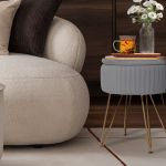 side table storage ottoman velvet padded stool vanity footstool remy grey side table storage ottoman velvet padded stool vanity footstool remy grey