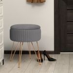 side table storage ottoman velvet padded stool vanity footstool remy grey side table storage ottoman velvet padded stool vanity footstool remy grey