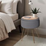 side table storage ottoman velvet padded stool vanity footstool remy grey side table storage ottoman velvet padded stool vanity footstool remy grey