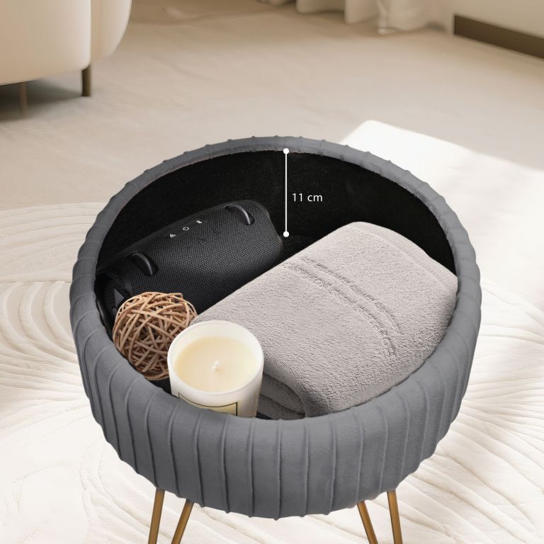 side table storage ottoman velvet padded stool vanity footstool remy grey side table storage ottoman velvet padded stool vanity footstool remy grey