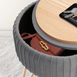 side table storage ottoman velvet padded stool vanity footstool remy grey side table storage ottoman velvet padded stool vanity footstool remy grey