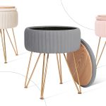 side table storage ottoman velvet padded stool vanity footstool remy grey side table storage ottoman velvet padded stool vanity footstool remy grey