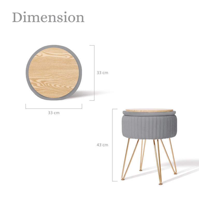 side table storage ottoman velvet padded stool vanity footstool remy grey side table storage ottoman velvet padded stool vanity footstool remy grey