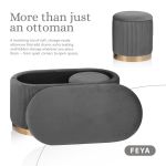 3 piece set storage ottoman blanket box velvet padded bench stool faye grey 3 piece set storage ottoman blanket box velvet padded bench stool faye grey