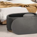 3 piece set storage ottoman blanket box velvet padded bench stool faye grey 3 piece set storage ottoman blanket box velvet padded bench stool faye grey