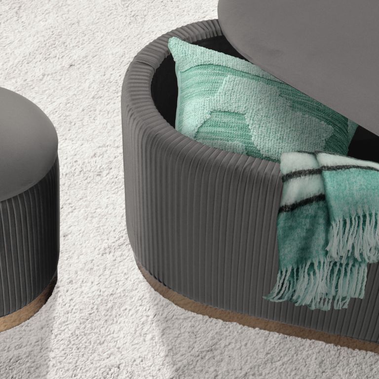 3 piece set storage ottoman blanket box velvet padded bench stool faye grey 3 piece set storage ottoman blanket box velvet padded bench stool faye grey