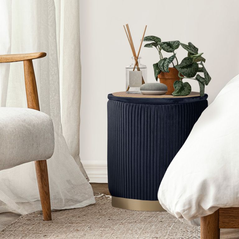 2x side table storage ottoman velvet stool mira black 2x side table storage ottoman velvet stool mira black