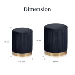 2x side table storage ottoman velvet stool mira black 2x side table storage ottoman velvet stool mira black