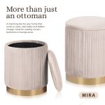 2x side table storage ottoman velvet stool mira cream 2x side table storage ottoman velvet stool mira cream
