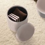 2x side table storage ottoman velvet stool mira cream 2x side table storage ottoman velvet stool mira cream