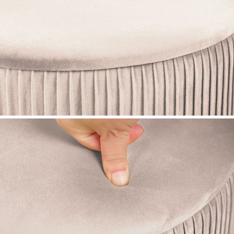 2x side table storage ottoman velvet stool mira cream 2x side table storage ottoman velvet stool mira cream