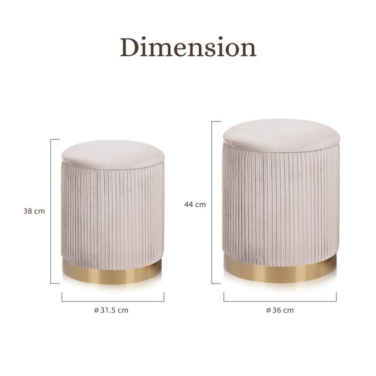 2x side table storage ottoman velvet stool mira cream 2x side table storage ottoman velvet stool mira cream