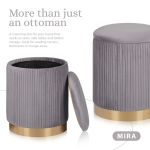 2x side table storage ottoman velvet stool mira grey 2x side table storage ottoman velvet stool mira grey
